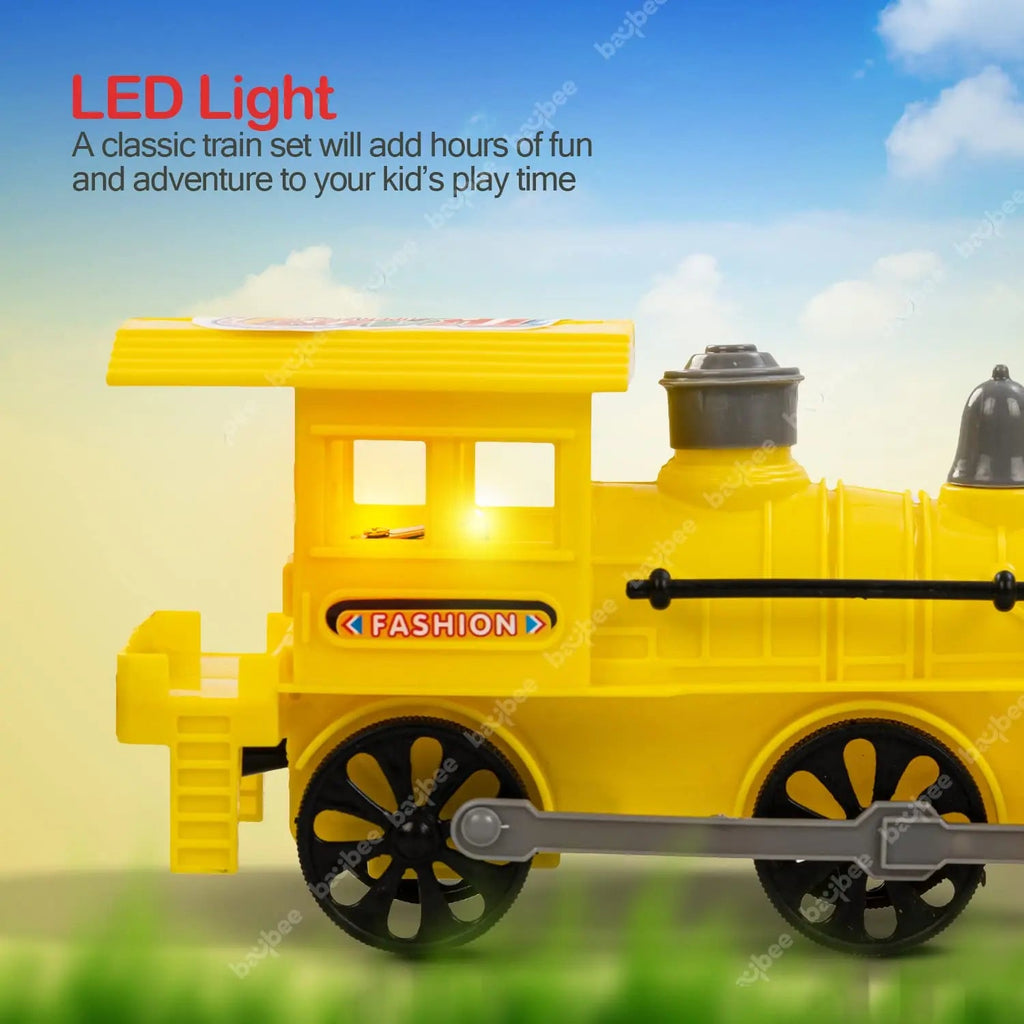 Baybee Steam Engine Train Toys for Kids, Pull and Go Train Toy with Light