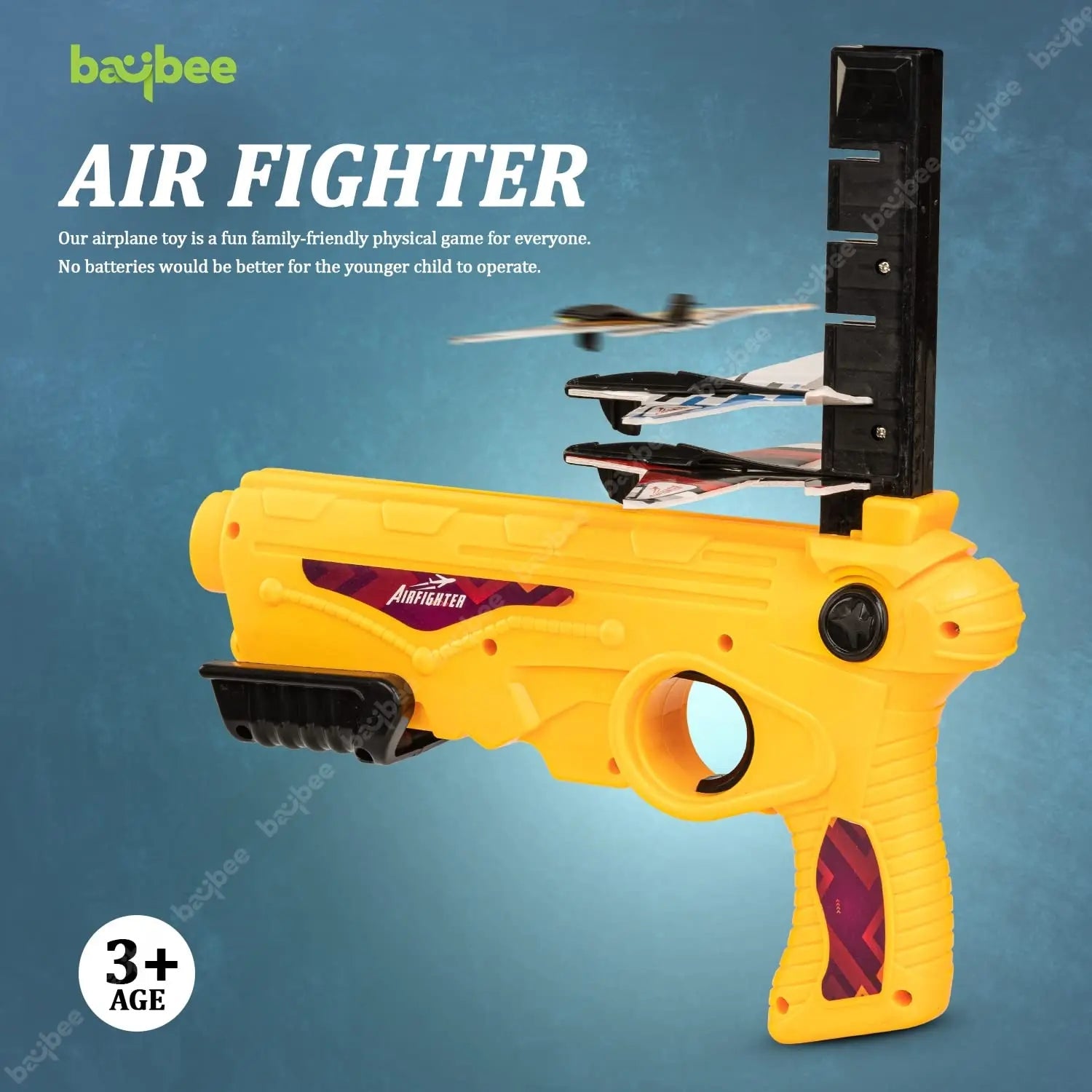 Baybee Airplane Launcher Toy Catapult Plane Gun with Foam Aircrafts Glider for Kids