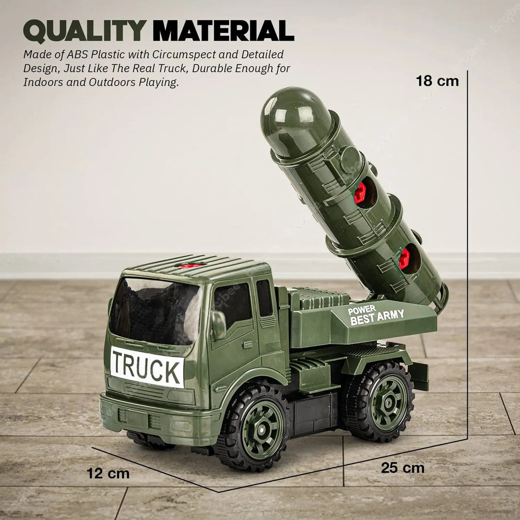 BAYBEE Friction Powered Push and Go Military Truck Toys for Kids